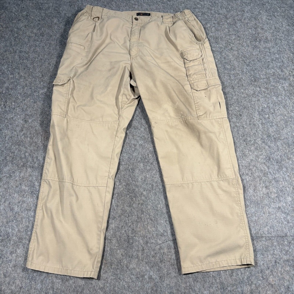 5.11 Tactical Men's Cargo Pants Size 38 Khaki Multi Pockets Straight‎ Leg Casual